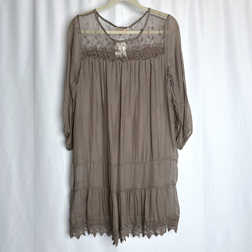 Prontomoda Giusy silk long cut tunic top – NWT